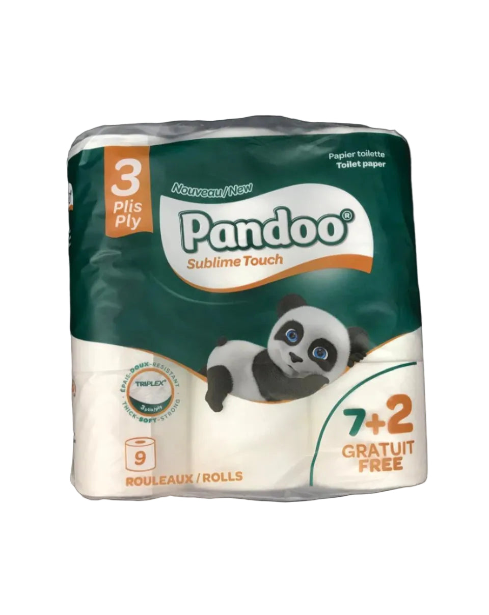 PANDOO PAPIER TOILETTE 9 ROULEAUX بابي جنيك ورق المرحاض