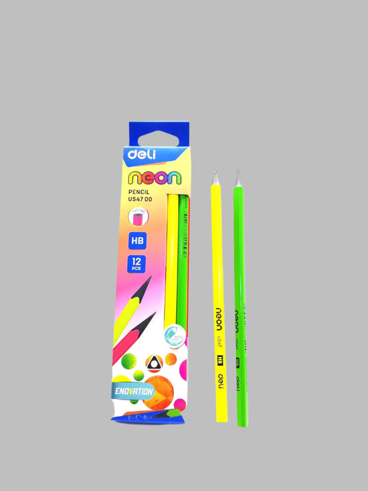 DELI NEON CRAYON  U547 12pcs قلم الرصاص