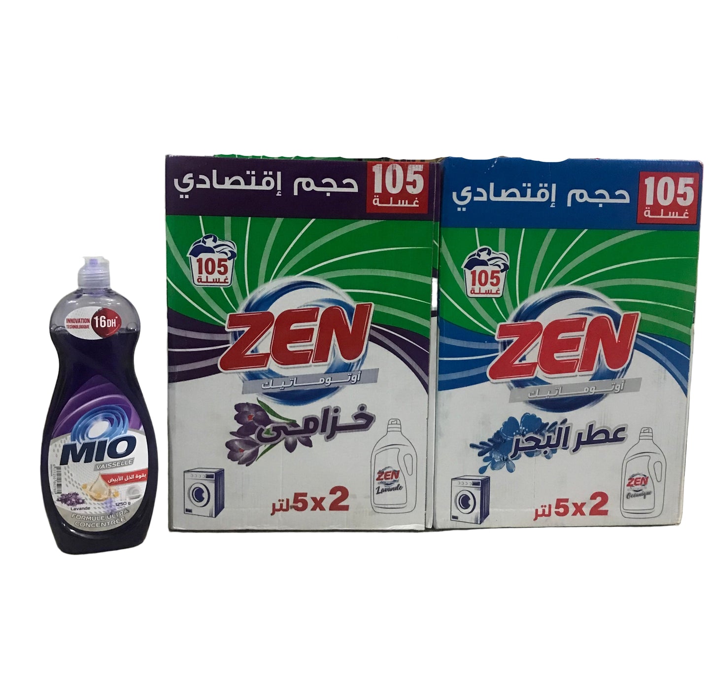 ZEN matic 5L 2 carton + MIO liquide vaisselle 1225ml gratuit عرض زين ماتيك