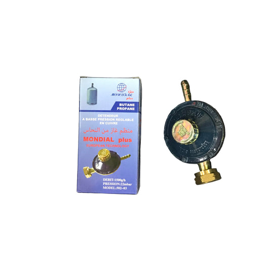 Mondial plus detendeur a basse pression reglable en cuivre 1500g/h 22mbar منظم غاز من النحاس (طوندور)