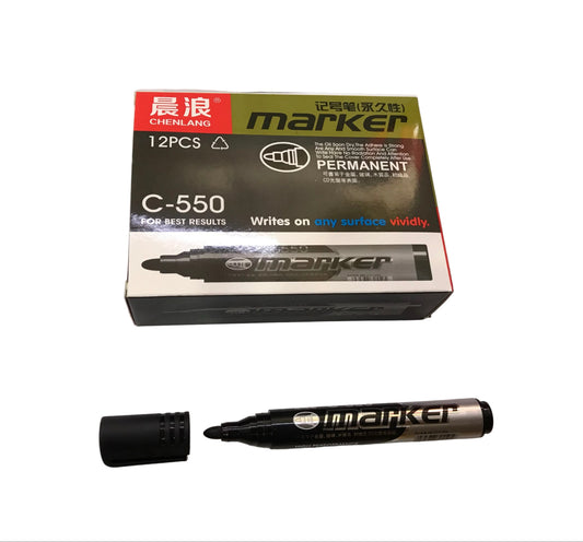 MARKER marqueur permanent 12pcs C-550 ماركور غير قابل للمسح