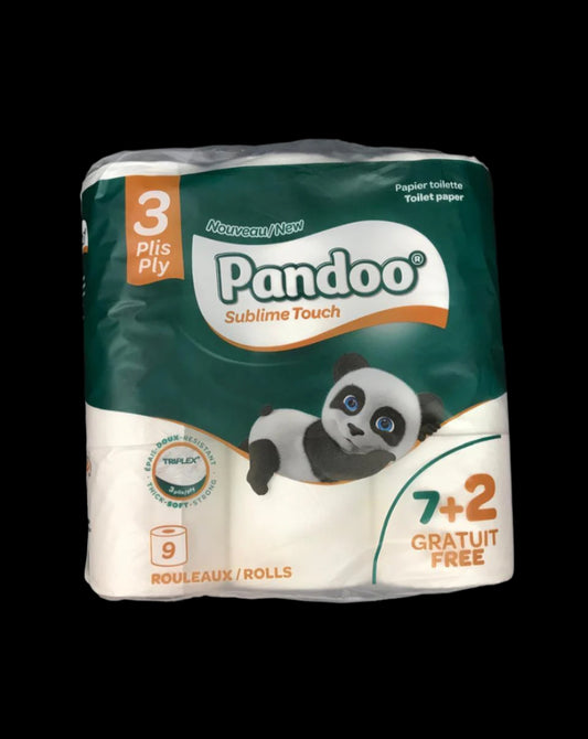 PANDOO PAPIER TOILETTE 9 ROULEAUX بابي جنيك ورق المرحاض