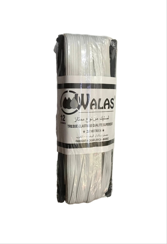 WALAS TRESSE ÉLASTIQUE 25 mètres N12 lastik لاستيك