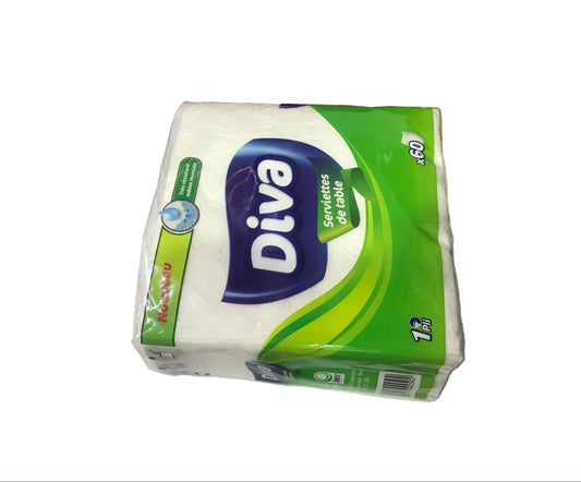 Diva serviettes de table 60 serviettes un carton = 40pcs موشوار