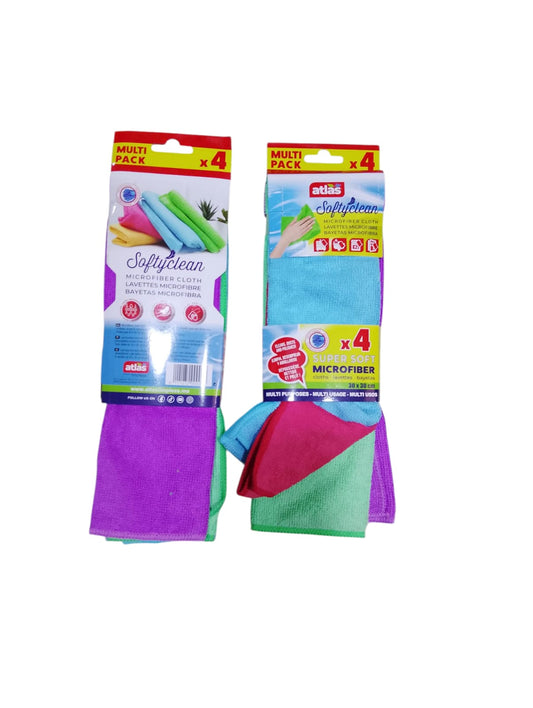 ATLAS fouta microfibre 30*30 4pcs فوطة مكروفبر متعدد لآستعمالات اطلس