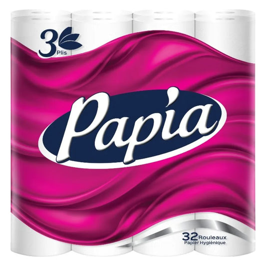 PAPIA hygiénique 32 rouleaux 3 plis بابيا بابي جنيك