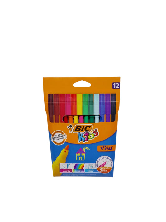 BIC KID'S FEUTRE VISA 12 CPLORS 1pcs فوتر